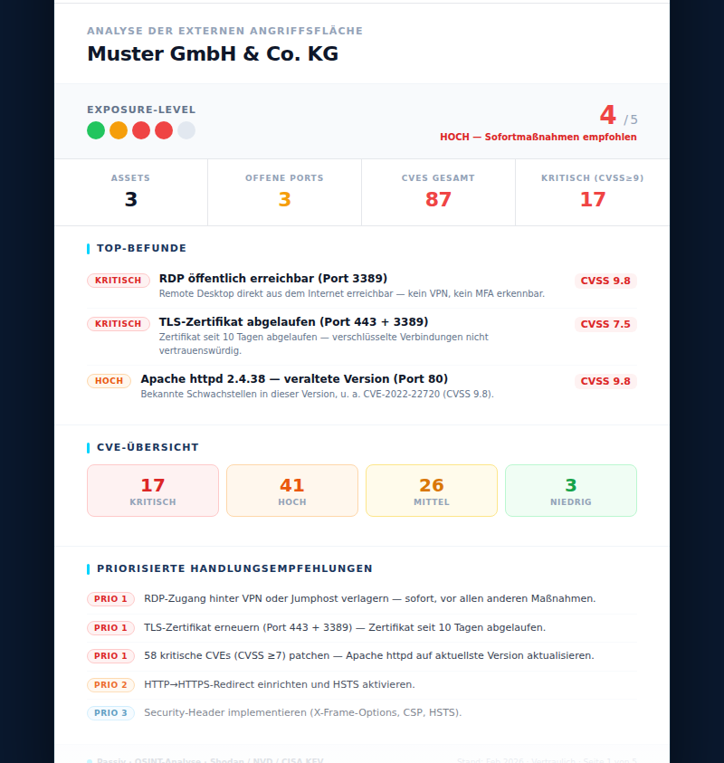Anonymisierter Beispiel-Report